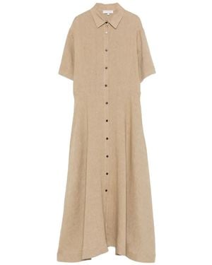 Antonelli Buttoned Midi Dress - Natural