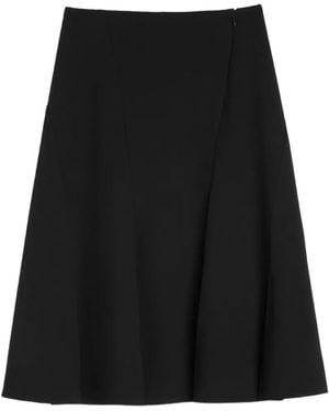 Jil Sander High-Waisted A-Line Midi Skirt - Black