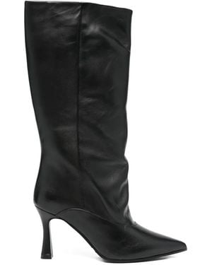 Evaluna 80Mm Leather Pointed-Toe Boots - Black