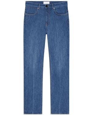 Givenchy Straight Fit Shadow Washed Jeans With Crease Effect - Blue