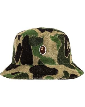 A Bathing Ape Ape Head camouflage bucket hat - Verde