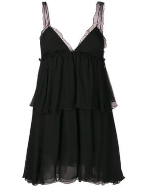 Tom Ford Ruffle Trim Mini Dress - Black
