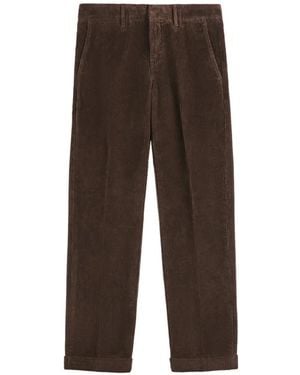 Fay Corduroy Turn-Up Trousers - Brown