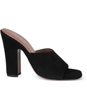 Paris Texas Ava Suede Block-Heel Sandals - Black
