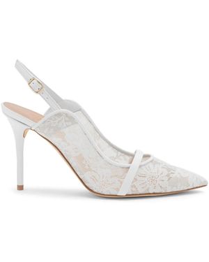 Malone Souliers Marion 85Mm Lace Slingbacks - White