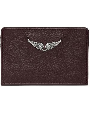 Zadig & Voltaire Leather Logo-Plaque Cardholder - Purple