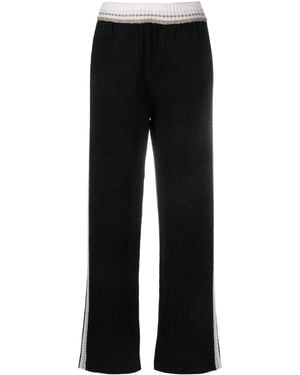 Barrie Stripe-Detail Trousers - Black