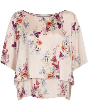 Cinq À Sept Floral Print Layered Blouse - Pink