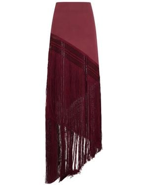 ANDAMANE Marisol Fringe-Trimmed Skirt - Purple