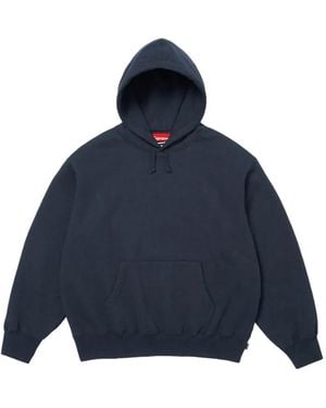 Supreme Satin-Appliqué Hoodie - Blue