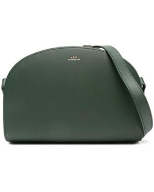 A.P.C. Demi-Lune leather crossbody bag - Grün