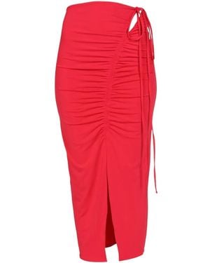 Self-Portrait Jersey Skirt - Red