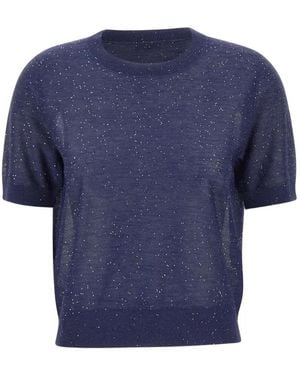 Kangra Sequin Crew-Neck Jumper - Blue