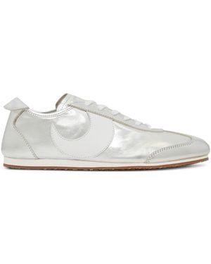 Marine Serre Moon Patch Metallic Leather Trainers - White