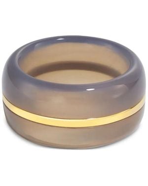 BY PARIAH 14Kt Goldring Mit Achat - Grau