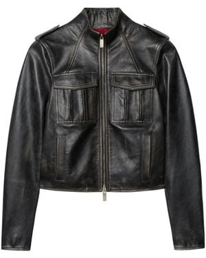 Off-White c/o Virgil Abloh Vintage Lea Leather Jacket - Black