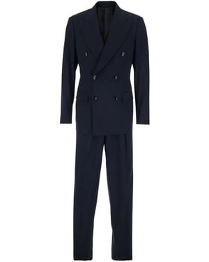 Giorgio Armani Peak-Lapel Double-Breasted Suit - Blue