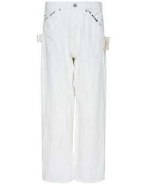 Undercover Vaqueros Con Ribete Floral - Blanco