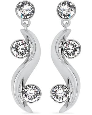 Oscar de la Renta Gemstone-Embellished Drop Earrings - White