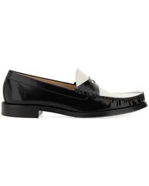 Stuart Weitzman Lottie Two-Tone Loafers - Black
