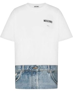 Moschino Printed Organic Cotton Jersey T-Shirt - Blue