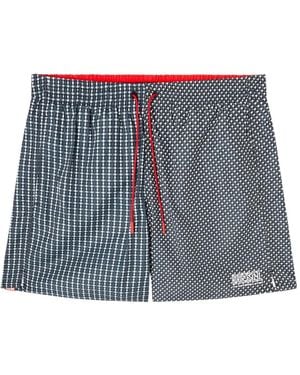 DIESEL Sport-41-D-Core Patterned Swim Shorts - Blue