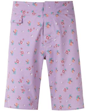 Amir Slama Floral Print Swim Short - Purple