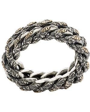 Ugo Cacciatori Ring Mit Verflochtenem Design - Mettallic