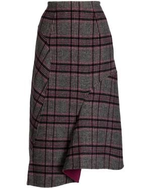 JNBY Plaid-Pattern Asymmetric Skirt - Black