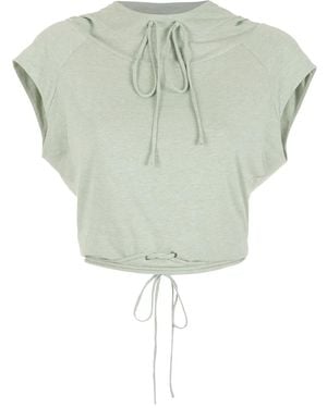 Gloria Coelho Cropped Hooded Top - Green