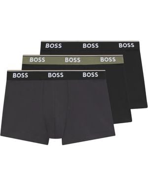BOSS Logo-Waistband Briefs (Pack Of Three) - Black