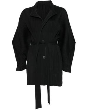 Pleats Please Issey Miyake Buttoned Coat - Black