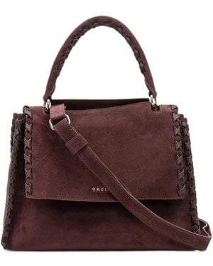 Orciani Medium Sveva Whipstitch-Trim Tote Bag - Purple
