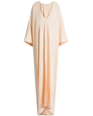 Alberta Ferretti V-Neck Maxi Dress - Natural