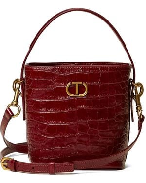 Twinset Beuteltasche Mit Kroko-Effekt - Rot