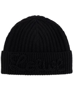 Loewe Logo-Embroidered Beanie - Black