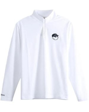 Malbon Golf Sweat Flyer À Col Zippé - Blanc
