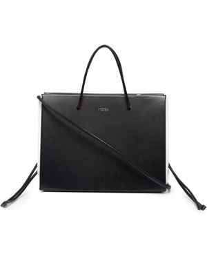 MEDEA Vitello Leather Tote Bag - Black