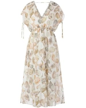 Marc Cain Seashell-Print Midi Dress - White