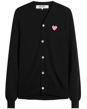 COMME DES GARÇONS PLAY Logo-Patch V-Neck Cardigan - Black