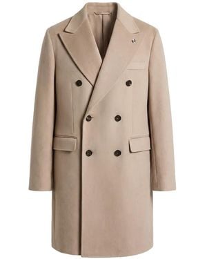 Peserico Double-Breasted Coat - Natural