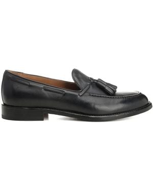 Corvari Tassel Leather Boat Shoes - Black