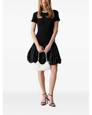 KARL LAGERFELD Ribbed Bubble-Hem Dress - Black