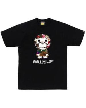 A Bathing Ape Baby Milo Camo-Print T-Shirt - Black