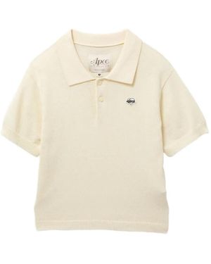 AAPE BY A BATHING AP Logo-Embroidered Polo Shirt - White