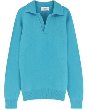 Laneus Classic-Collar Sweater - Blue