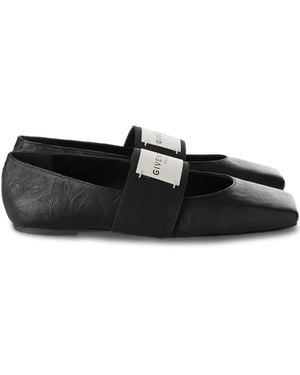 Givenchy Bailarinas Sliced Square Con Tira Elástica - Negro