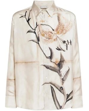 Pierre Louis Mascia Aloe Long-Sleeve Shirt - White
