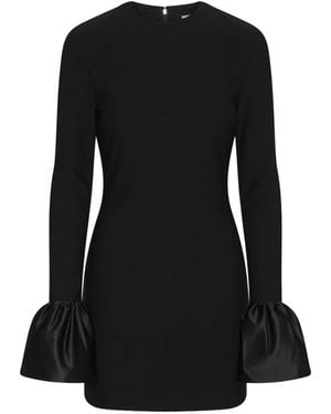 ROTATE BIRGER CHRISTENSEN Robe Courte Cintrée À Manches Longues - Black