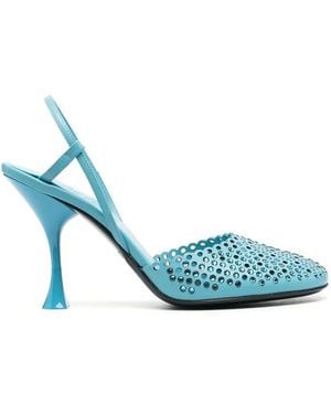 3Juin 100Mm Crystal-Embellished Court Shoes - Blue